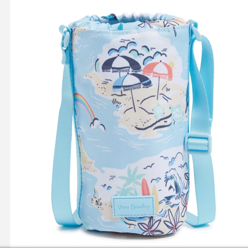 🆕VERA BRADLEY Water Bottle Crossbody in Beach Treasures Print